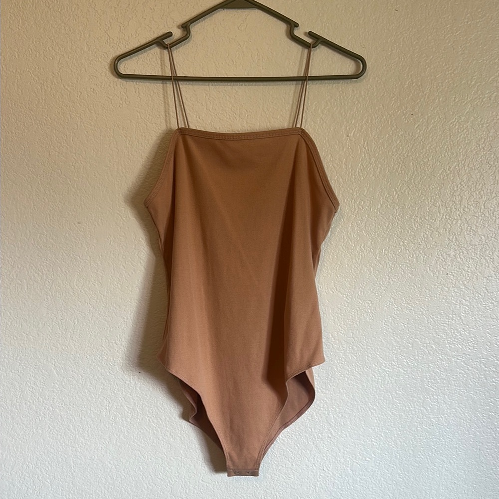 Brown Spaghetti Strap Bodysuit